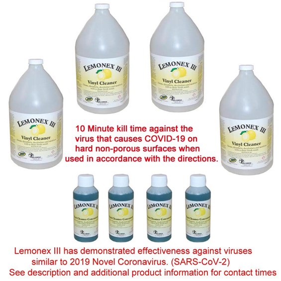 Lemonex III Vinyl Cleaner 4 Gallon case Full Circle Padding