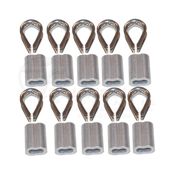3/16" Cable Sleeve and Thimble Set of 10 FW106S Full Circle Padding