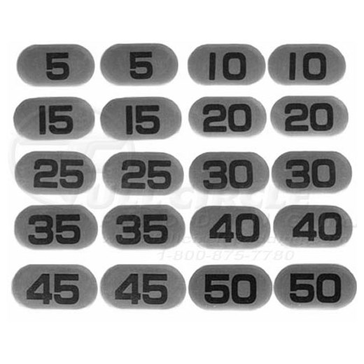 Silver Padded Dumbbell Sticker Set 550 lb. Full Circle Padding