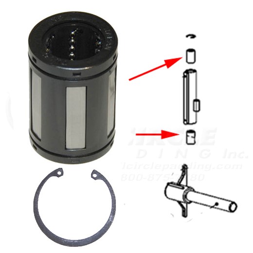 Linear Bearing with Retaining Ring IC687 Full Circle Padding