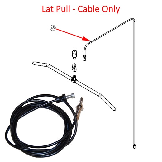 Lat Pulldown Cable Cable Only No Swivel Full Circle Padding
