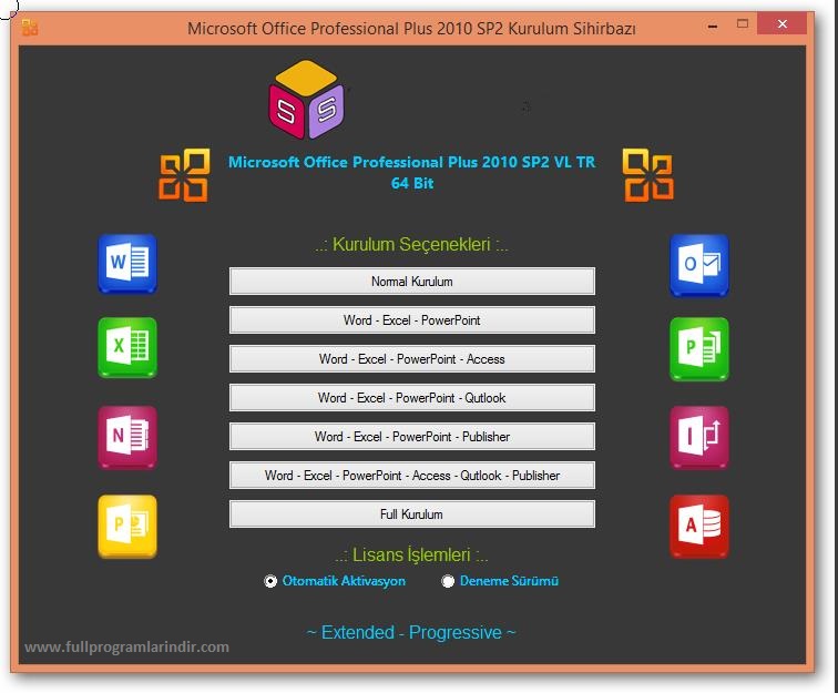 Office 2010 Pro Sp2 Vl Katılımsız İndir TR Tn Full