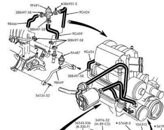 1986 Smog Pump Cross over pipe on back of heads | Bronco Forum - Full