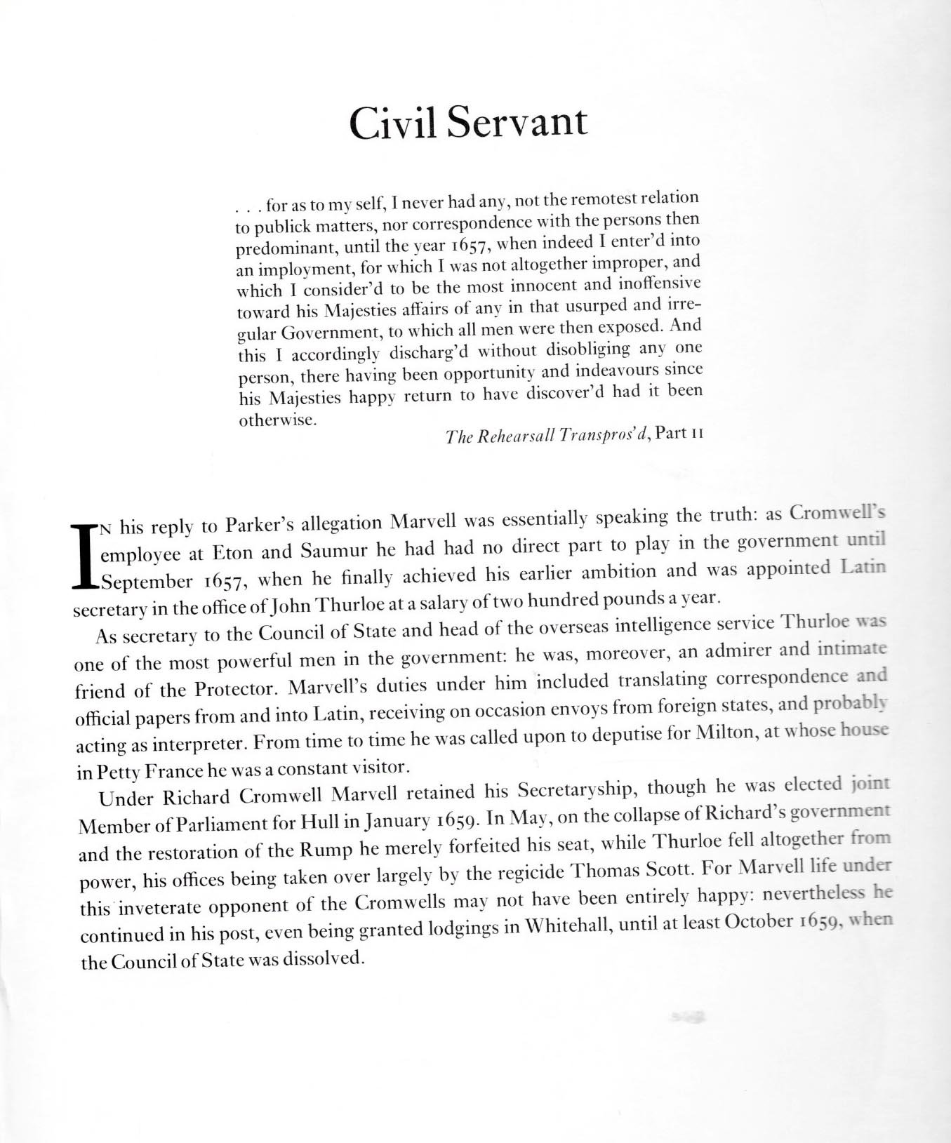 Andrew Marvell Research Guide, Poet and Politician, British Library