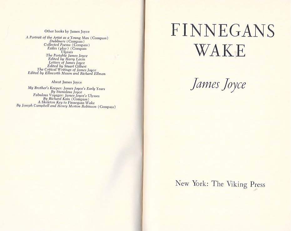 Research Guide, James Joyce, Finnegan's Wake 1962