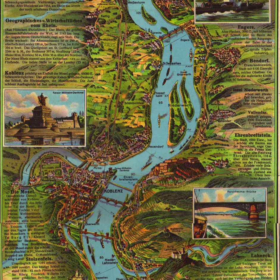 MAPS, the relief map of the Rhine