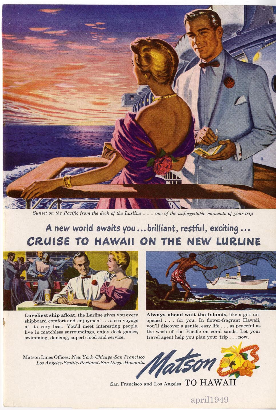 Tourism, with Matson's to Hawaii