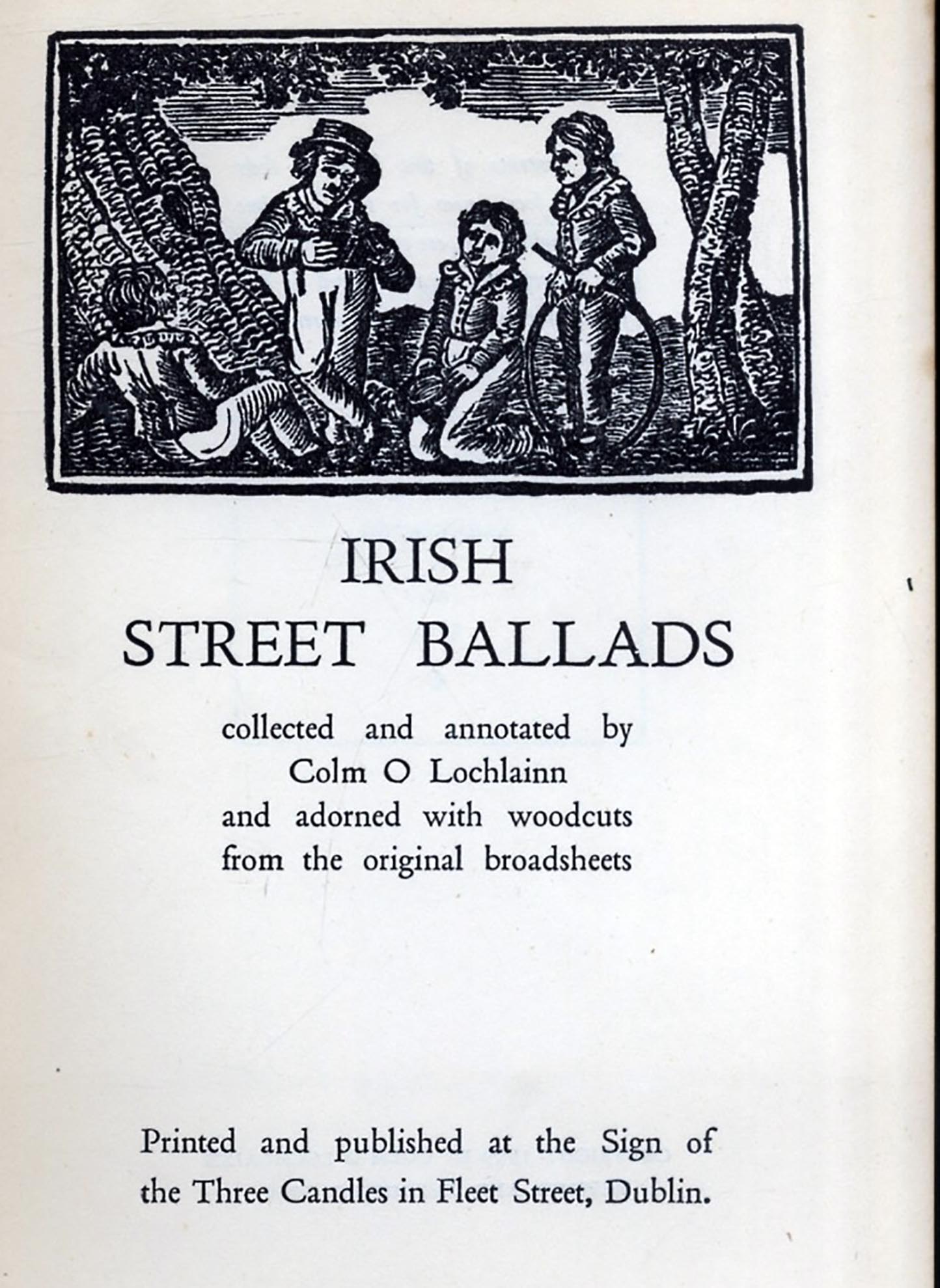 MUSIC MENU, Irish street Ballads