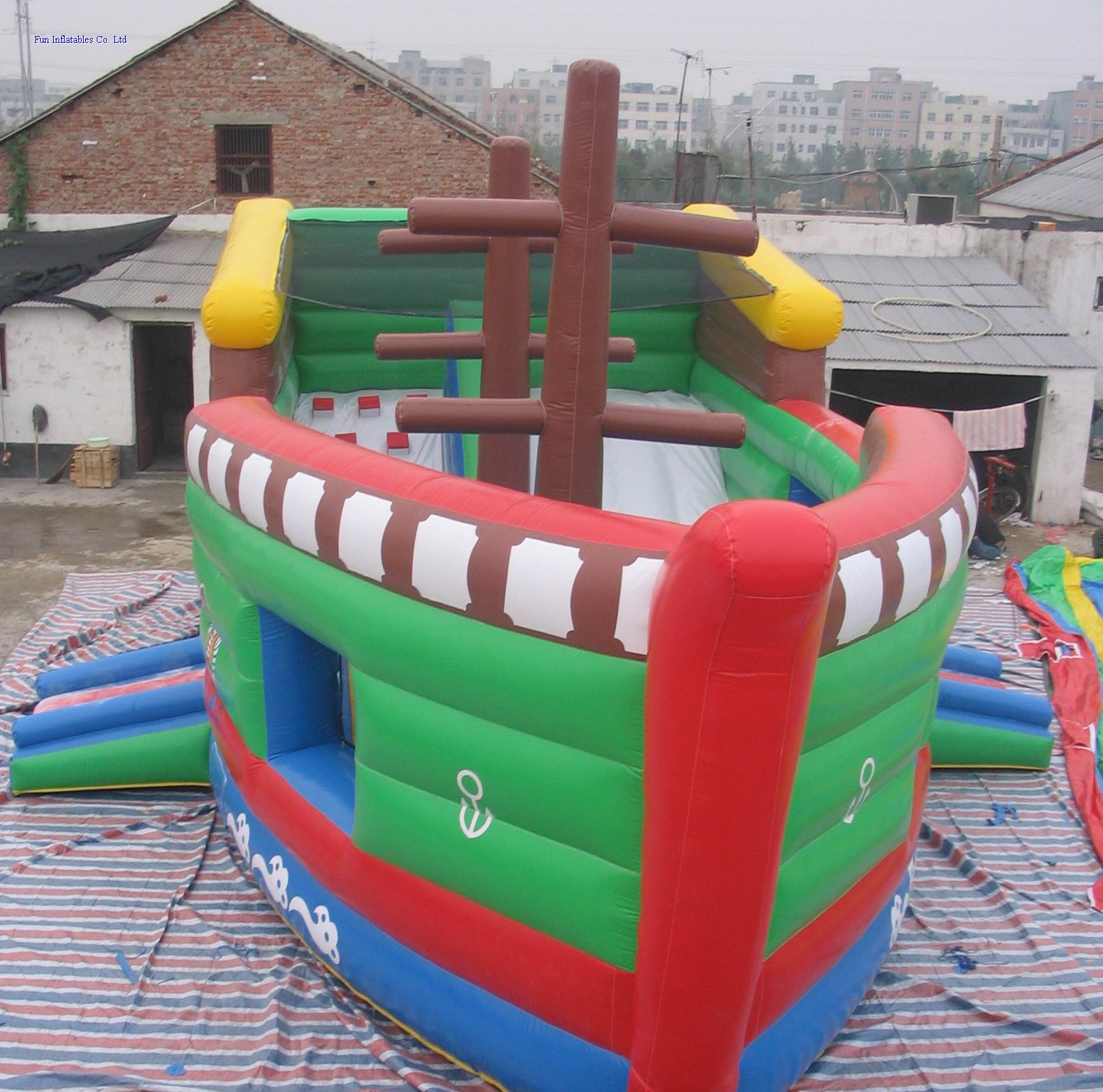 Inflatable pirate ship