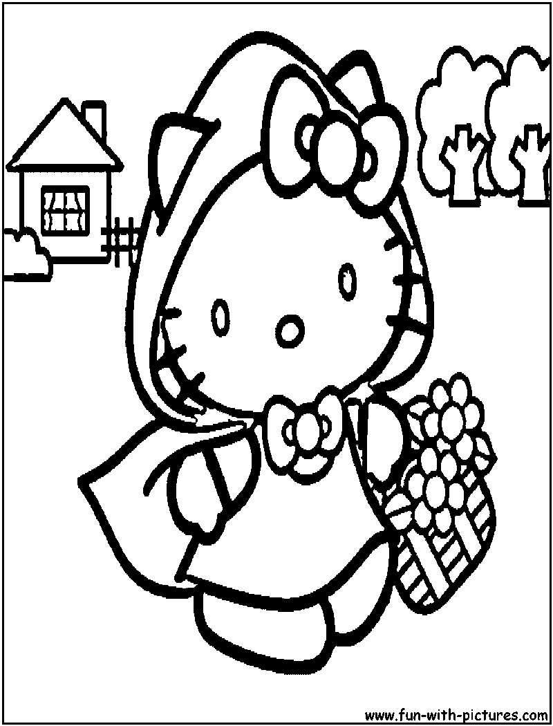 Hello Kitty Spring Coloring Pages