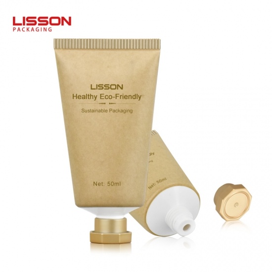 Supply Recyclable Kraft Paper Plastic Hand Cream Tube With Metal Cover