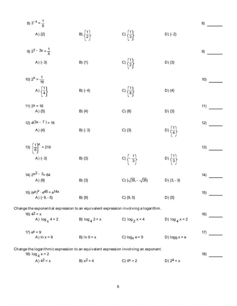 applications of exponential functions worksheet answer key Function Worksheets