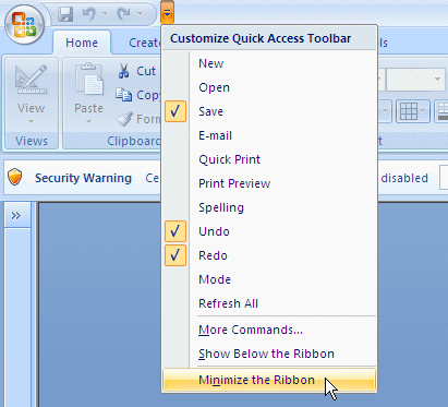 Microsoft Access Interface: The Ribbon
