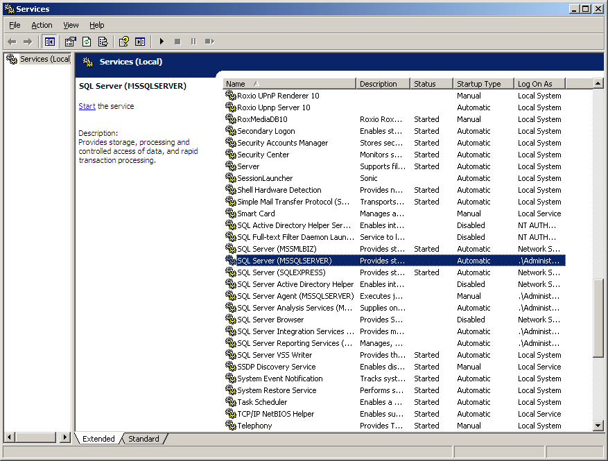 Microsoft SQL Server Lesson 02 Starting Microsoft SQL Server