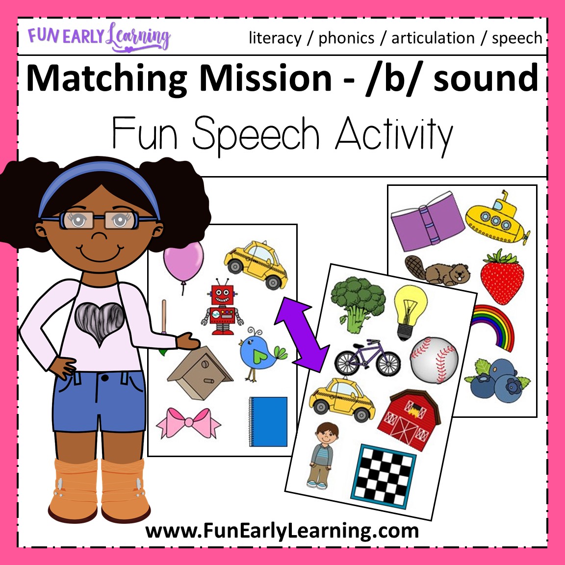 Matching Mission B Sound Articulation Game for Speech Therapy