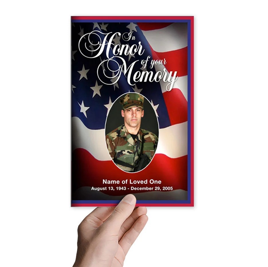 US Flag Funeral Program Template DIY Funeral Programs Funeral