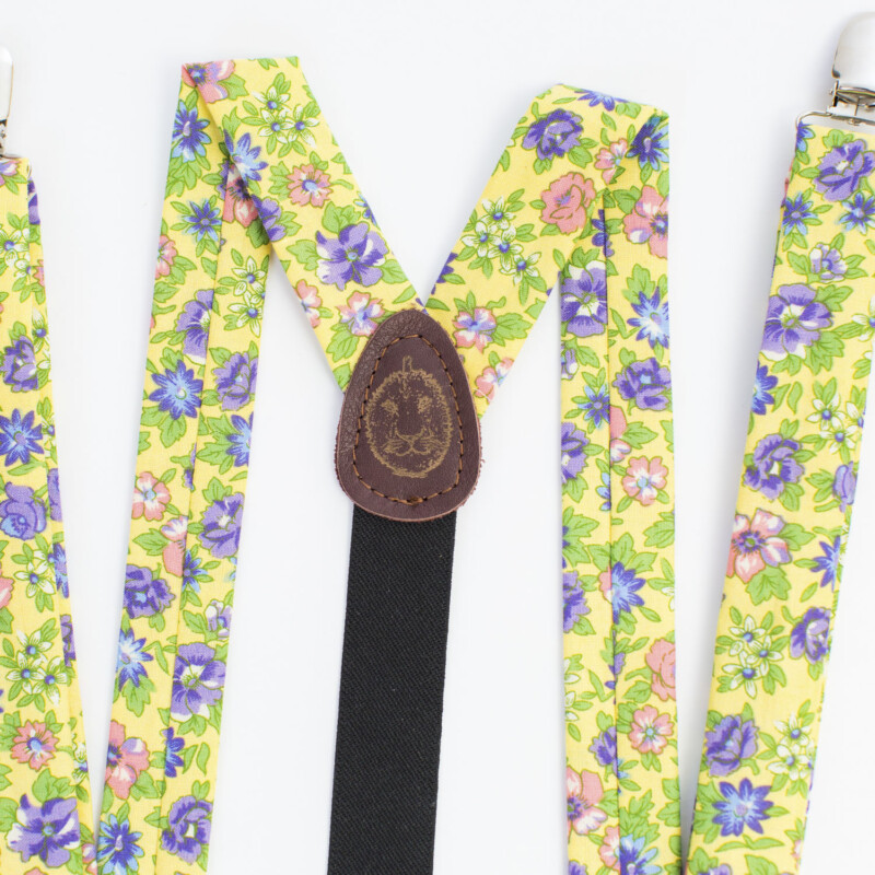 Yellow Vintage Floral 1" ClipOn Women's Suspenders durian & the Lyon