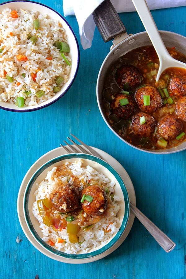 Vegetable Manchurian with Fried Rice Fun FOOD and Frolic