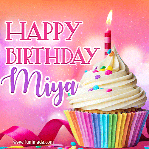 Happy Birthday Miya Lovely Animated GIF