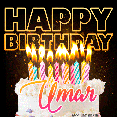 Umar Animated Happy Birthday Cake GIF for WhatsApp — Download on