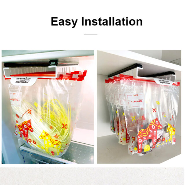 Refrigerator Slideout Zip Food Storage Bags Holder Organizer Funiyou