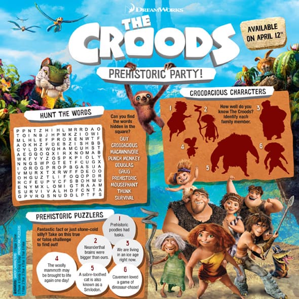 Have fun with The Croods Activity Sheet! Fun Kids the UK's