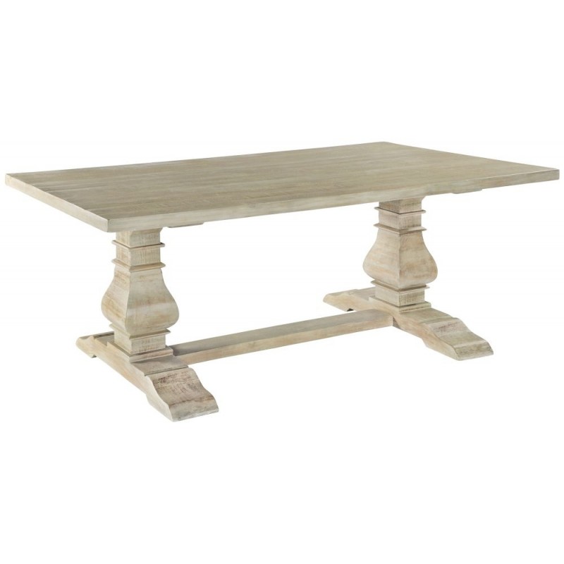 Solid Light Wood Rectangular Fixed Top Dining Table Bradford