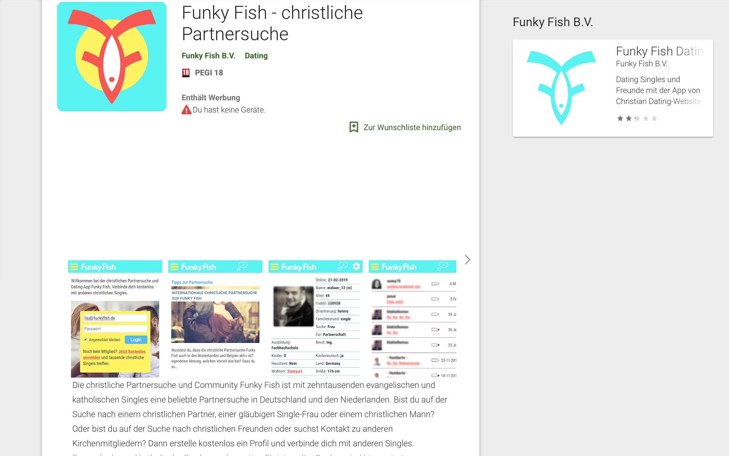 Launch der neuen Funky Fisch PartnersucheApp