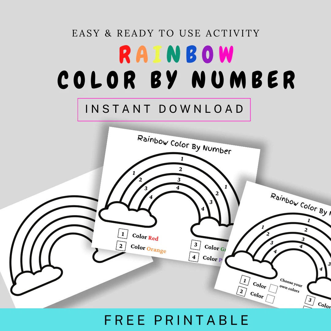 Rainbow Color by Number Download – Fun Learn Grow Co.