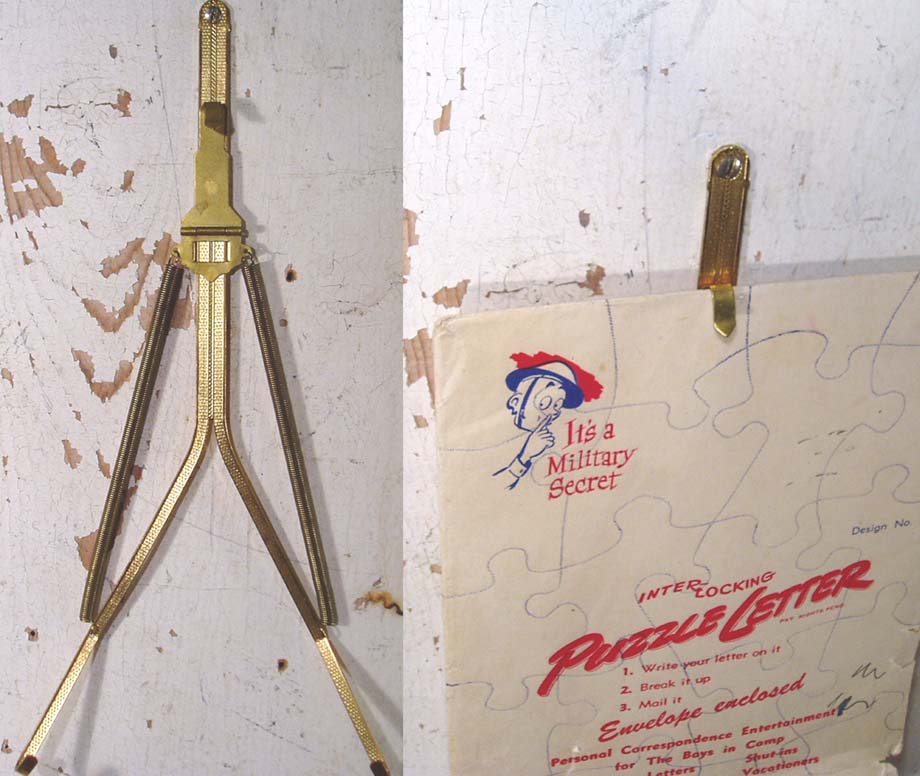 1940's Brass "Spring" Plate Hanger F U N N Y S U P P L Y