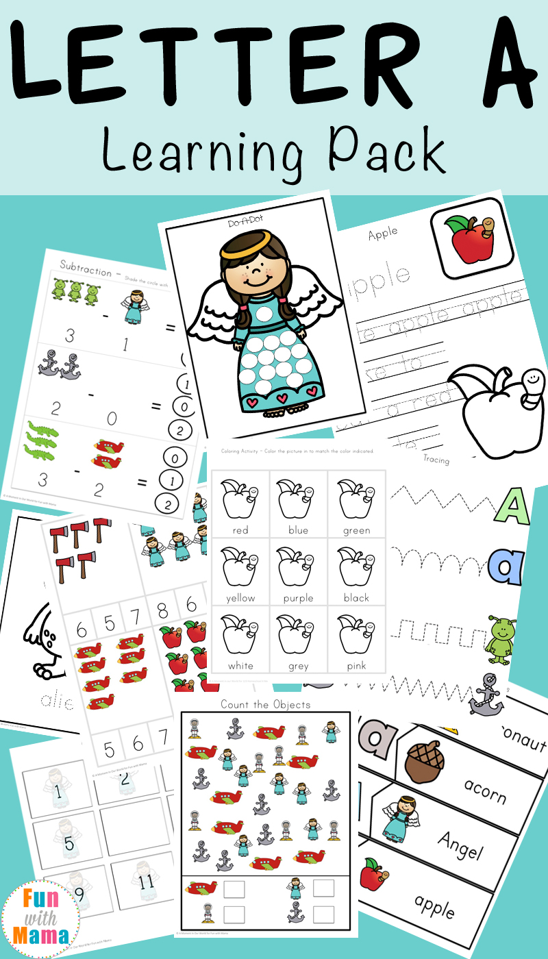 Letter A Preschool Printable Pack Fun with Mama