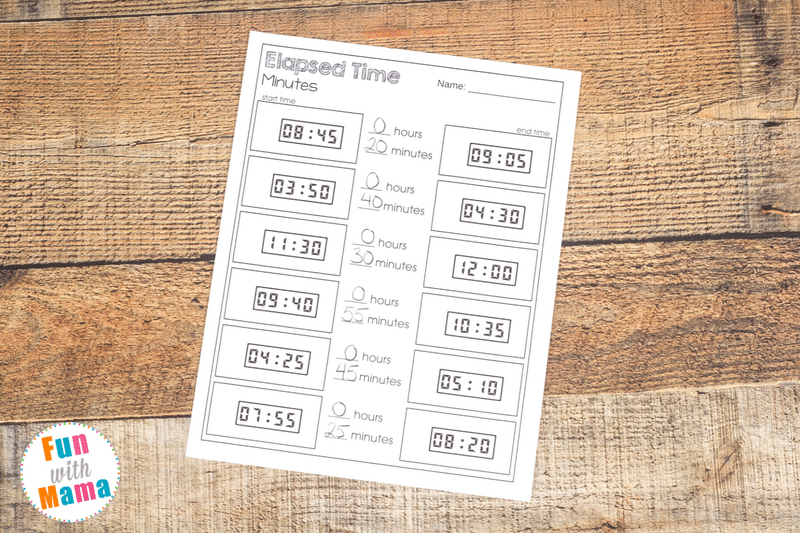 Elapsed Time Worksheets - Fun with Mama