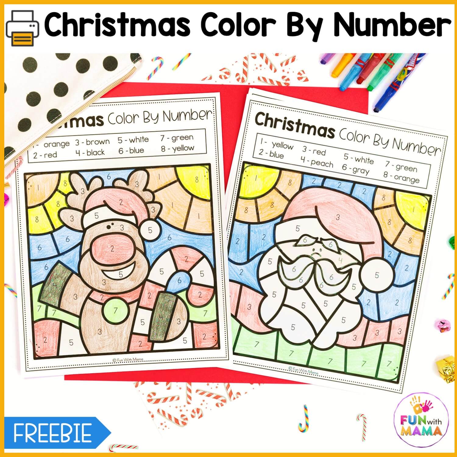 FREE Color By Number Christmas Pages FREE Color By Number Christmas Pages