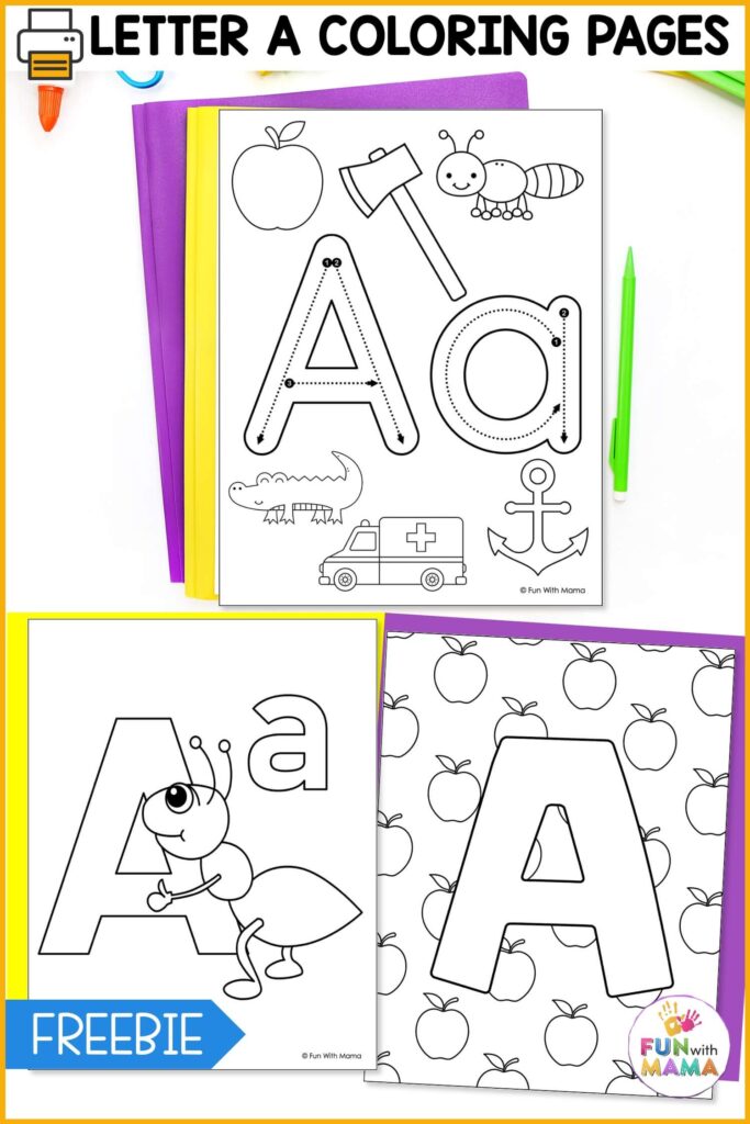 10 FREE Letter A Coloring Pages Fun with Mama