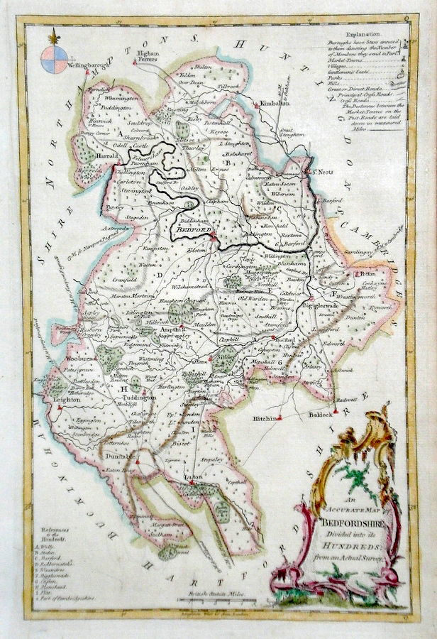 Antique Maps of Bedfordshire