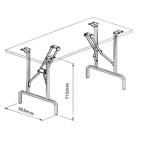 CLEARANCE Folding Table Leg Set 715mm x 565mm Black Furnware Group