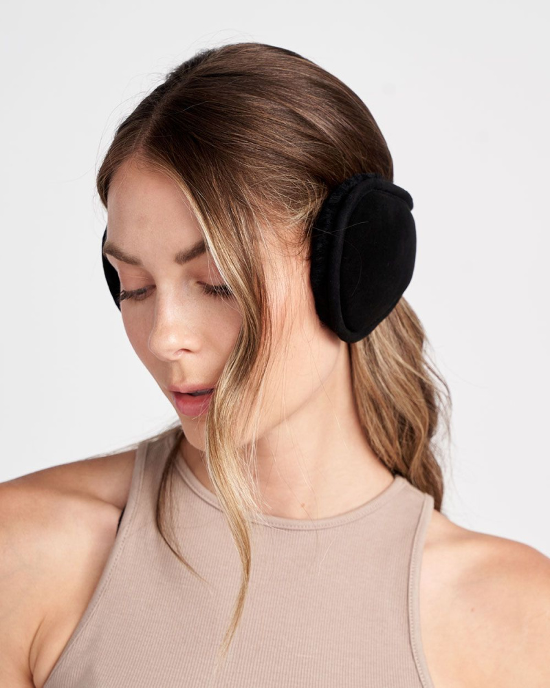 Black Shearling Earmuffs