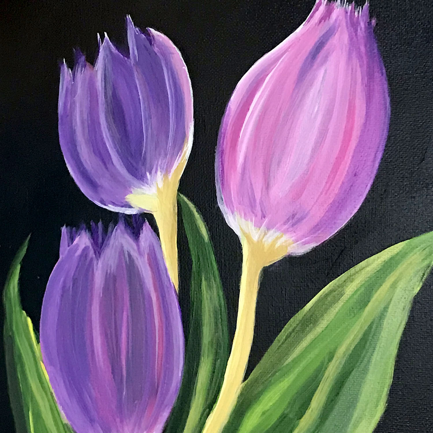 Images Of Hand Painted Flowers Roses Flowers Painted Hand Pink Purple Painting Acrylic