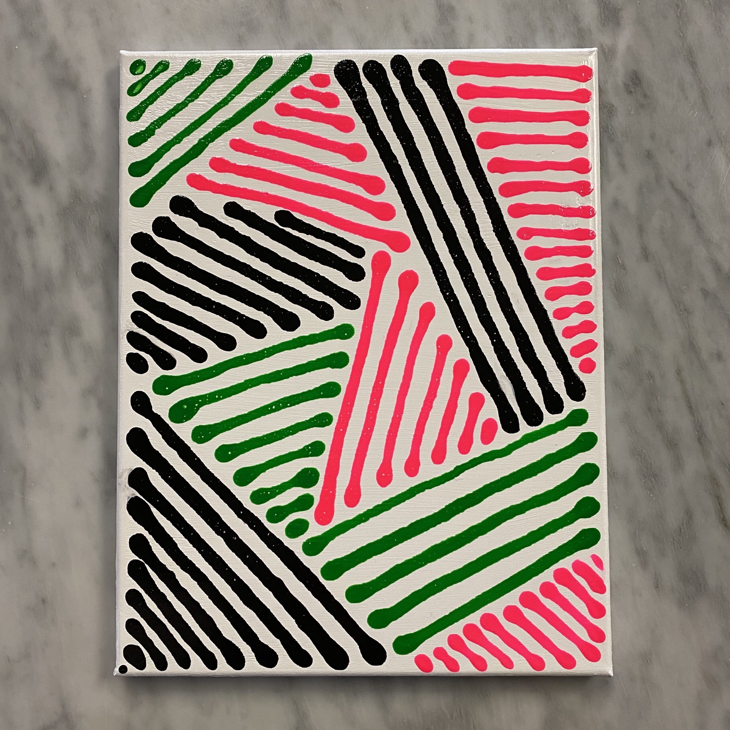 Pastel Neon Black Abstract Pour Painting Acrylic Painting