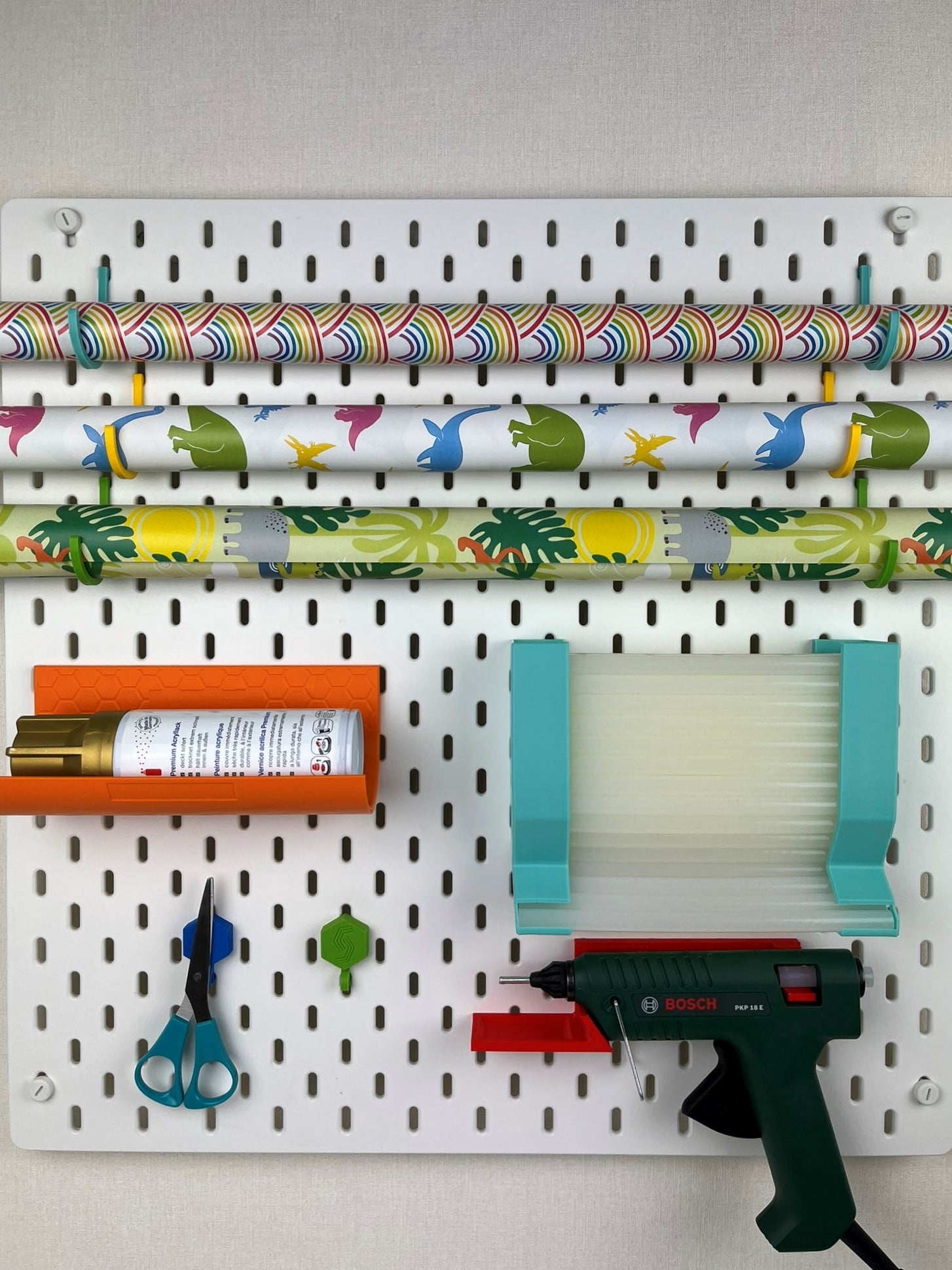 3D gedruckte Haken für dein Ikea Skadis Pegboard. Jetzt bestellen!