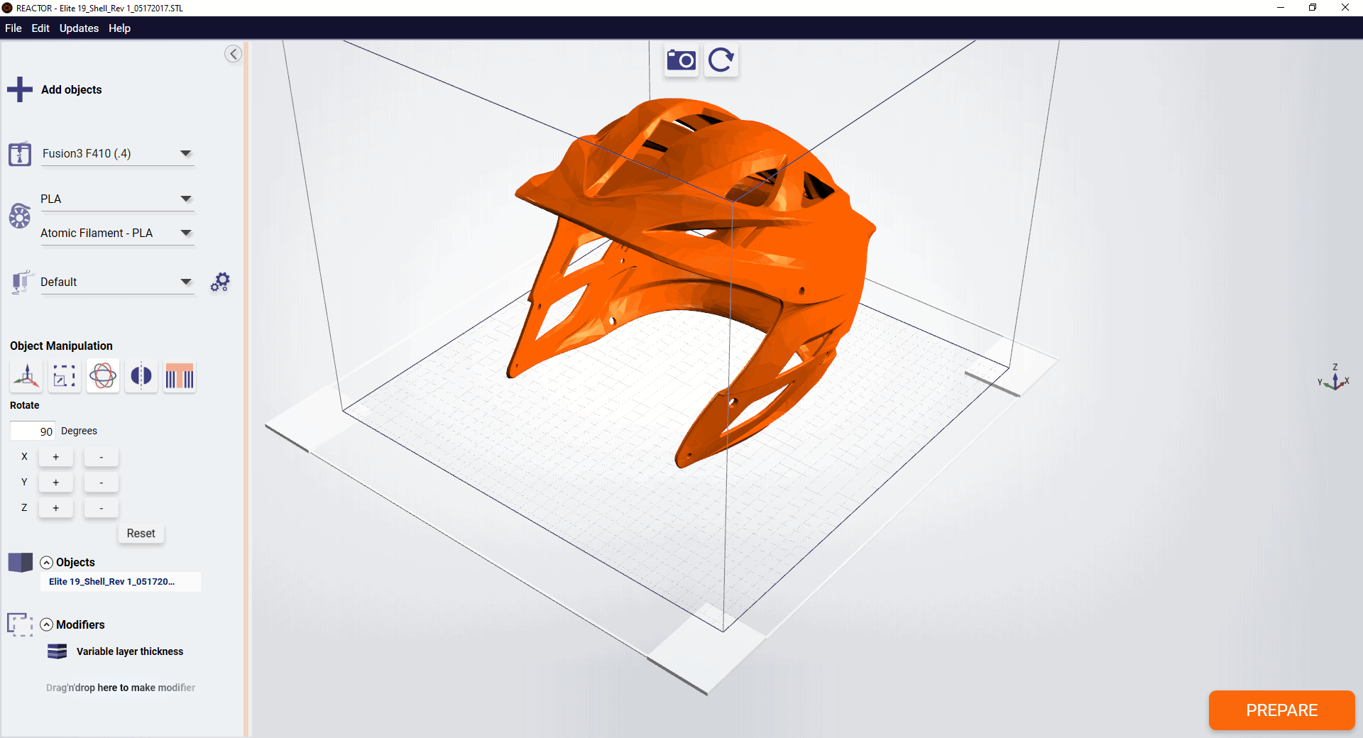 Reactor 3D Printing Software & Slicer Fusion3 Design