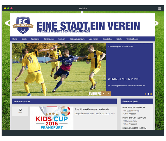 Die Homepage für deinen Fussballverein mit TeamSports 2