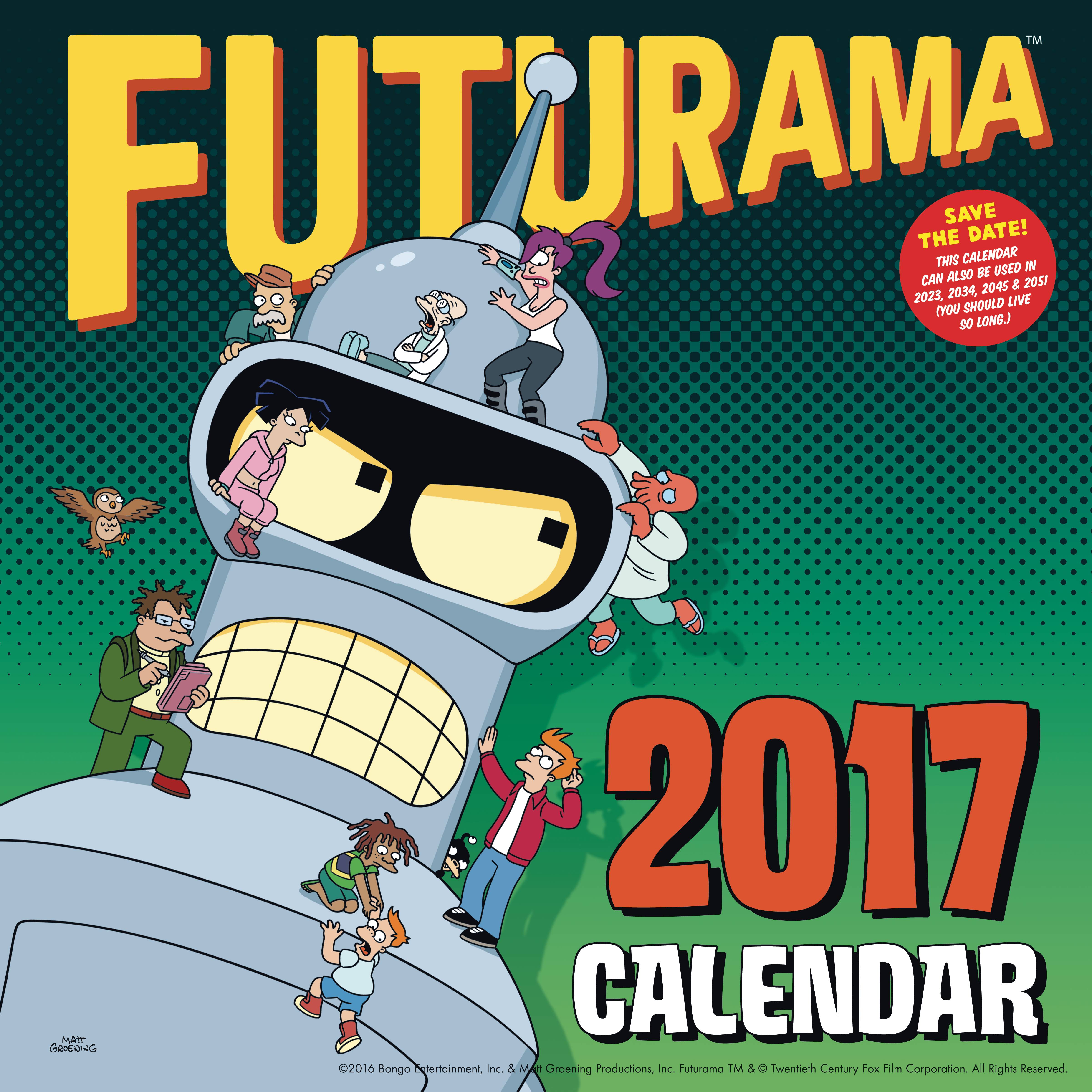 Kalender 2023 Futurama Futurama: 2017 Futurama Calendar