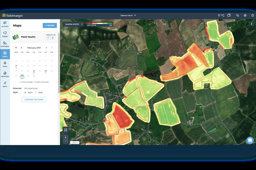 Fieldmargin launches lowcost satellite imagery service Future Farming