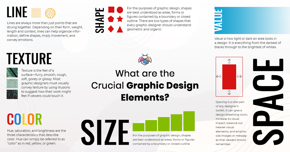What are the crucial graphic design elements?