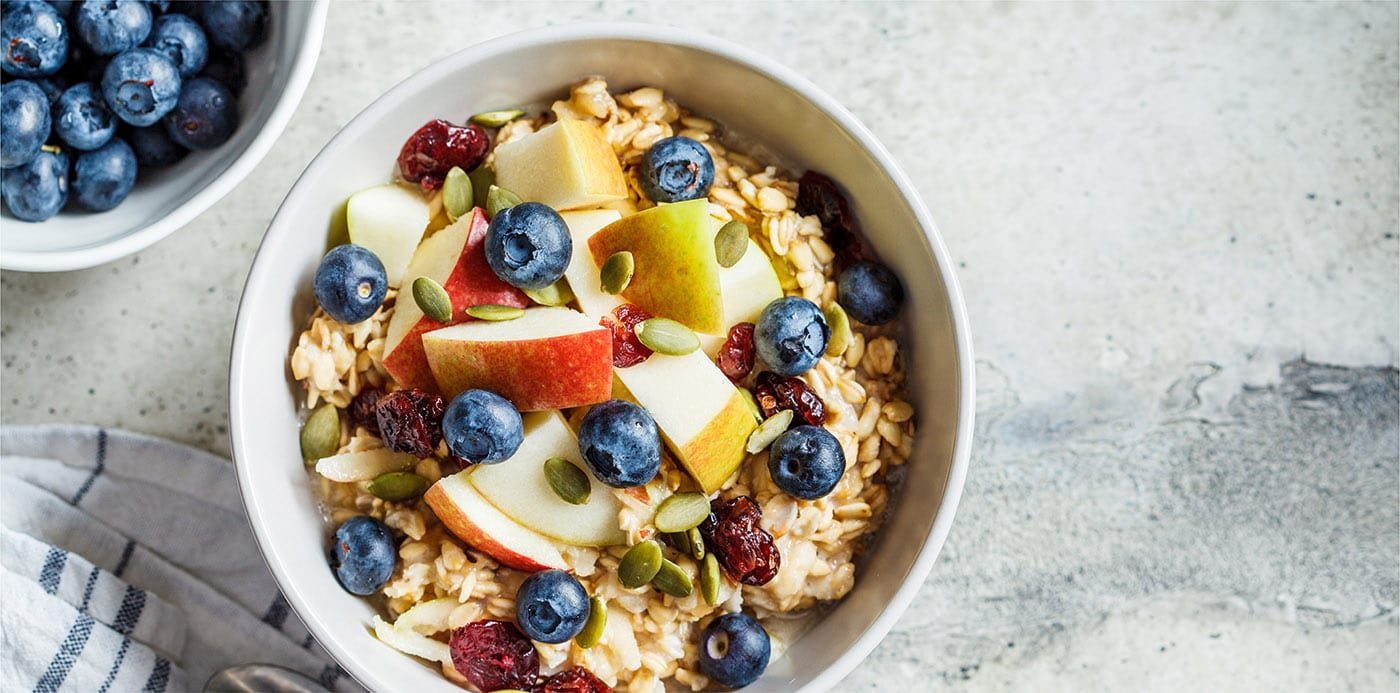 Bircher muesli with apple & banana Fyffes