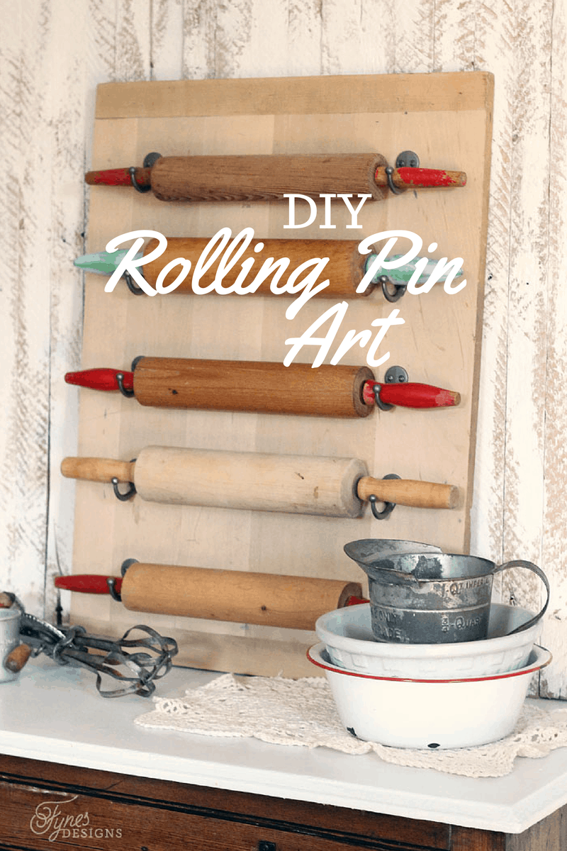 Easy DIY Rolling Pin Wall Art FYNES DESIGNS FYNES DESIGNS
