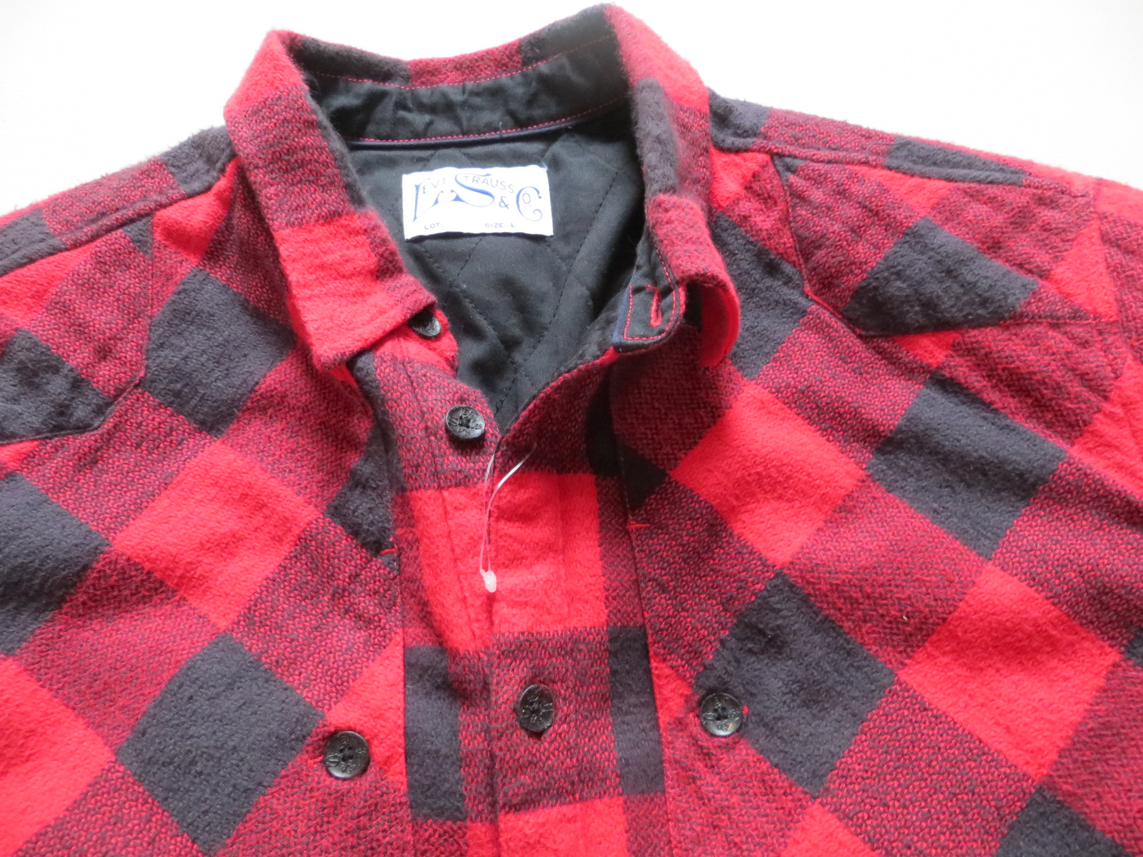 Levi's Holzfäller Hemd Jacke Gr. L, rot kariert ! Warmes Flanell, Stepp