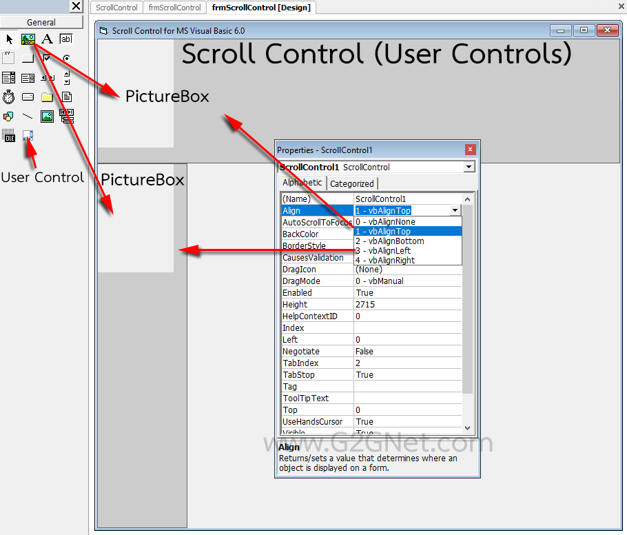 [VB6] การประยุกต์ใช้งาน User Controls ด้วยการทำ Scroll Control เว็บ