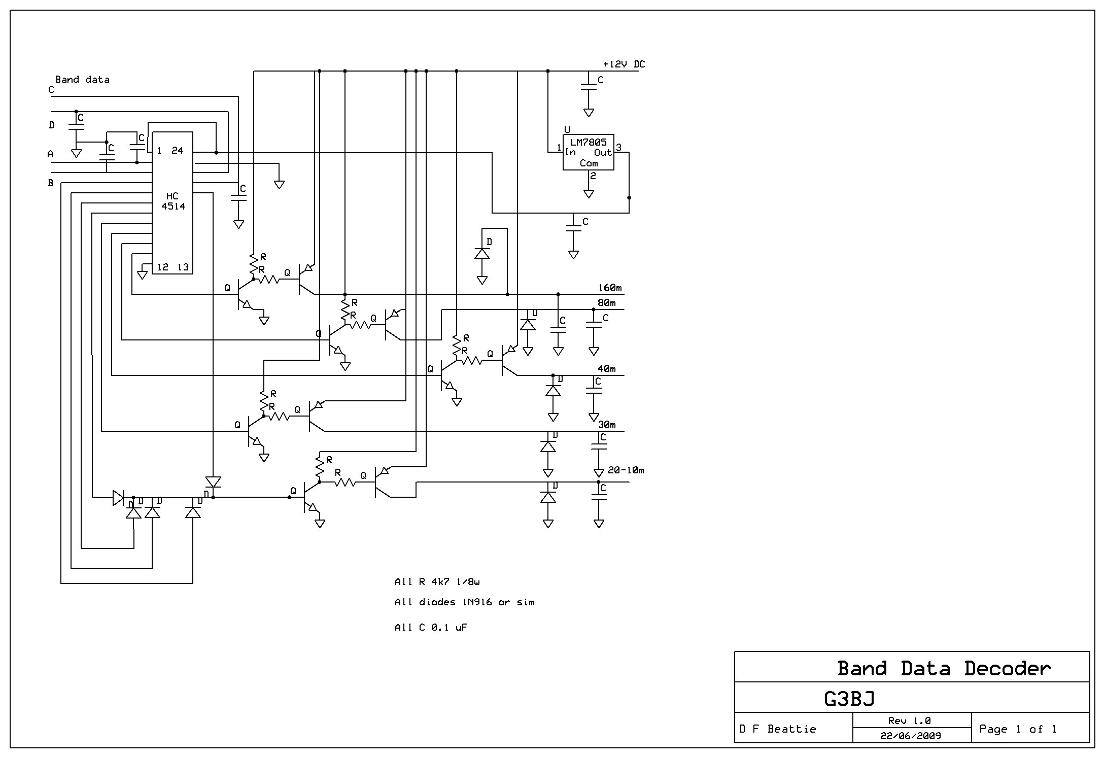 Band decoder Amateur Radio Station G3BJ